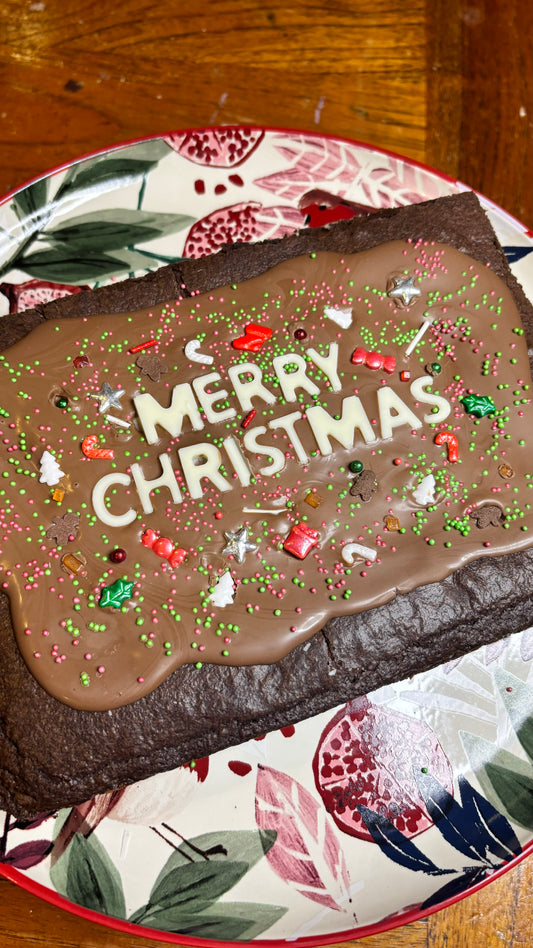 “Merry Christmas” Message Brownie