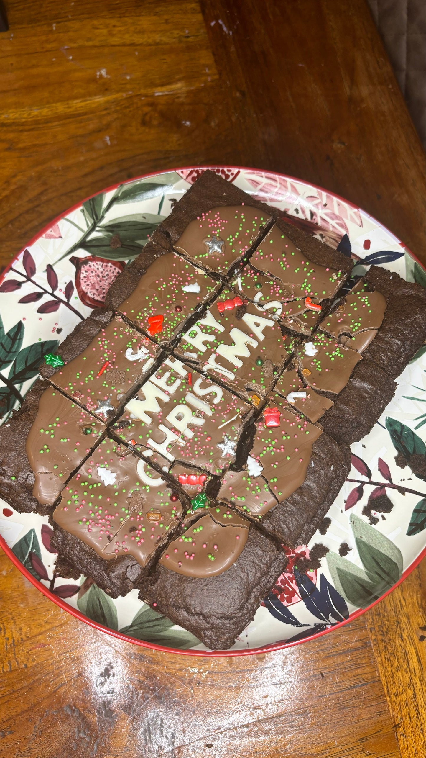 “Merry Christmas” Message Brownie