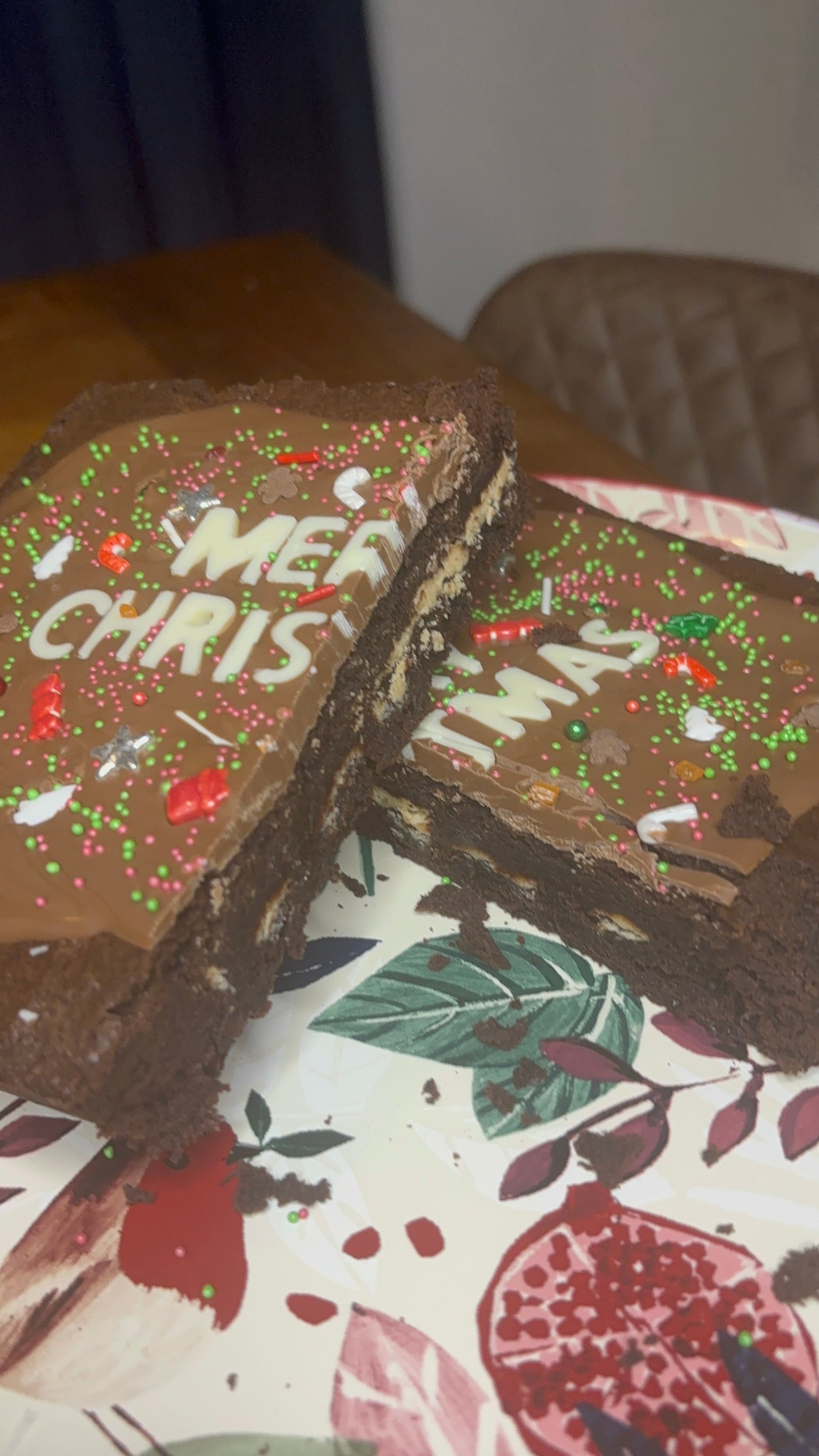 “Merry Christmas” Message Brownie